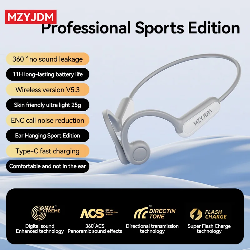 MZYJDM سماعات توصيل العظام اللاسلكية B9 شريط حول ياقة الملابس Bluetooth5.3 سماعات رياضية إلغاء الضوضاء سماعة أذن لشاومي #1