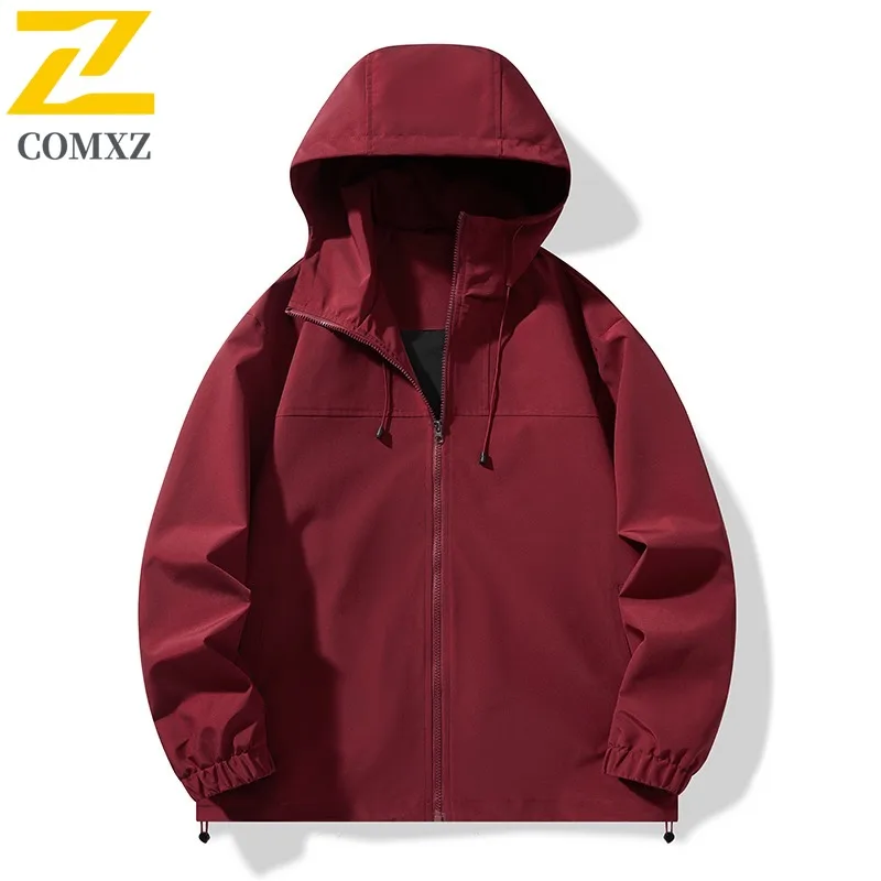 

COMXZ 2024 Spring Autumn Coat Men Hooded Jacket Workwear Casual Trendy Sport Jacket