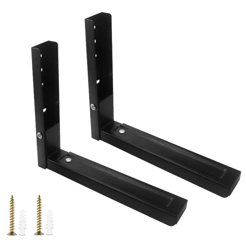 

2PCS Stainless Steel Microwave Oven Rack Wall-Mounted Kitchen Invisible Storage Shelf Wall Telescopic Support Bracket