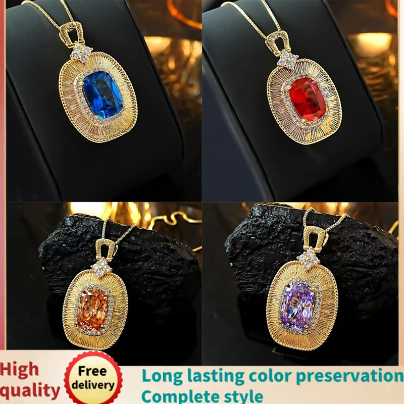 

Europe and the United States sell palace style woven silk painted treasure necklace micro-inlaid bird's nest cut pendant female