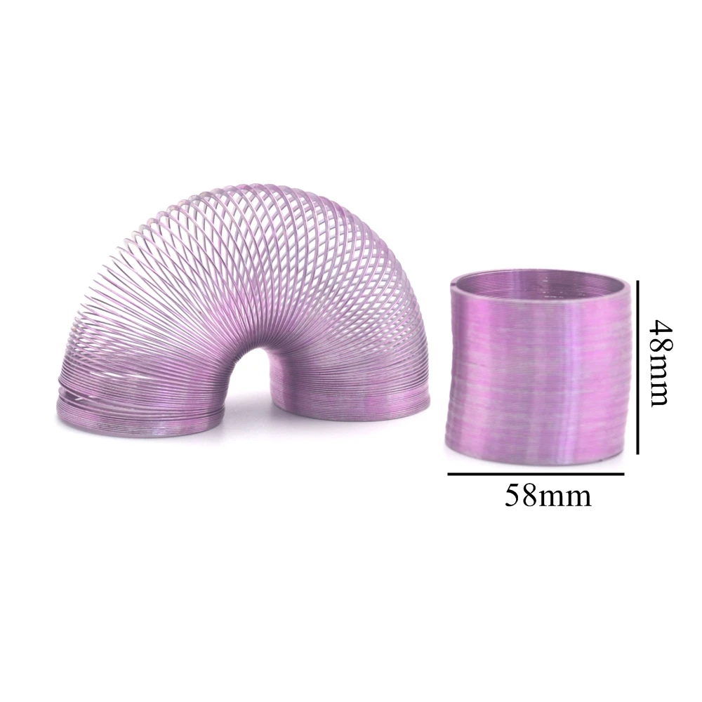 FINEWE Metal Rainbow Circle Funny Classic Wave Spring Circle Children Gift Walking Spring Slinkys Multi Color Size 48x58mm