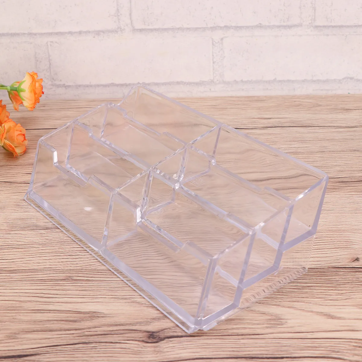 

Многосекционный акриловый органайзер для карт с шестью отделениями, настольный бокс для хранения канцелярских принадлежностей