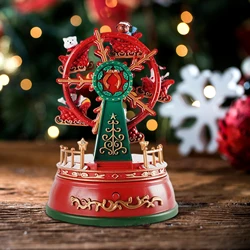 Christmas Music Music House Carousel Ferris Wheel Glow Rotating Wheel Wheel Animated Gifts with LED Light Gift for Kid Home Deco