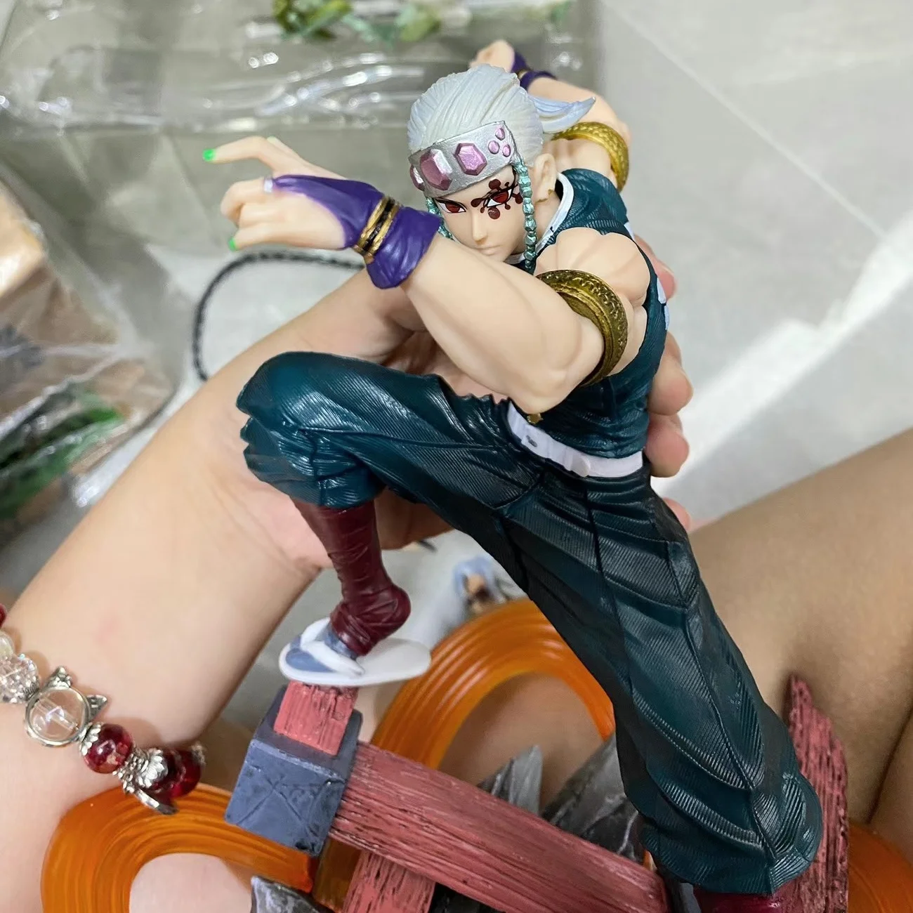 

In Stock Demon Slayer Uzui Tengen 27cm Anime Figure With 2 Heads Kimetsu No Yaiba Collectible Pvc Statue Model Toys Gifts