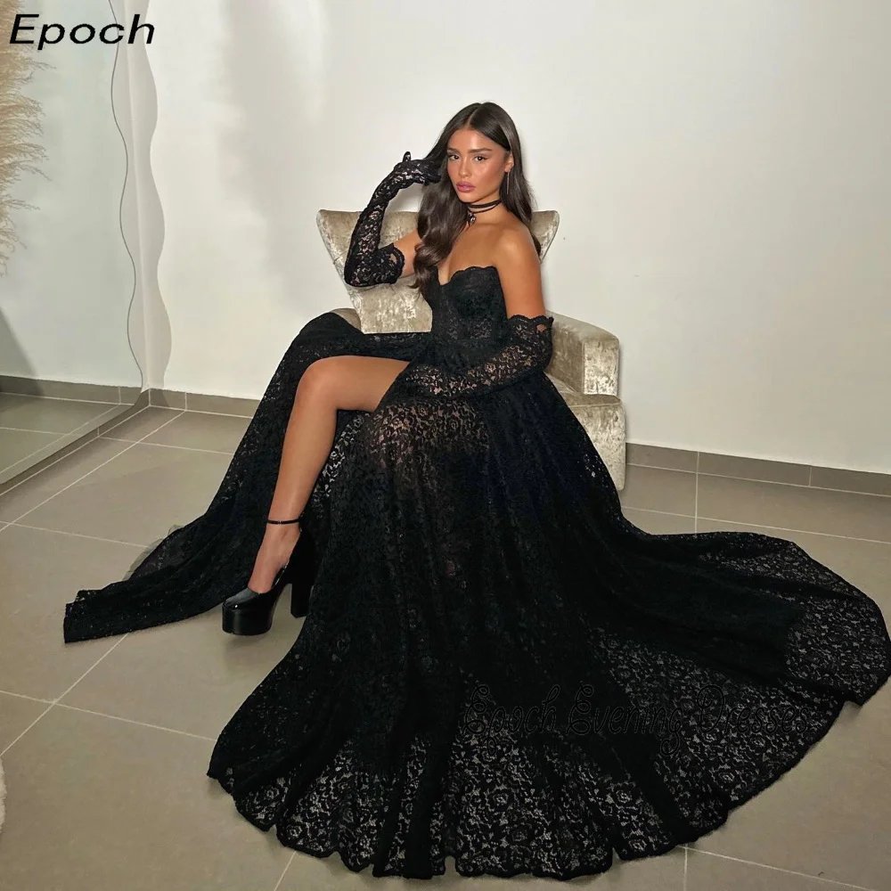 Epoch Luxury Lace Evening Dress فساتين السهرة 2024 New Arabia Elegant Women Sexy Cocktail Party Prom Gown With Slit Customized