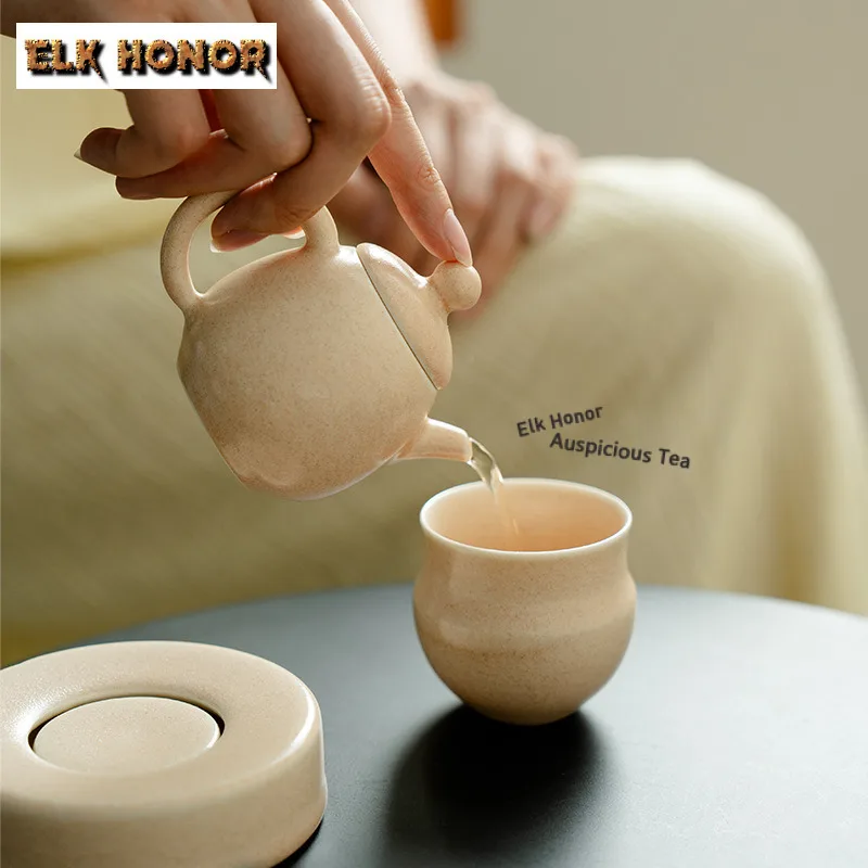 100ml Solid Color Soda Glaze Ceramic Teapot Traditional Tea Infuser Pot Tea Soaking Kettle with Filter Chinese Tea Set Ornaments