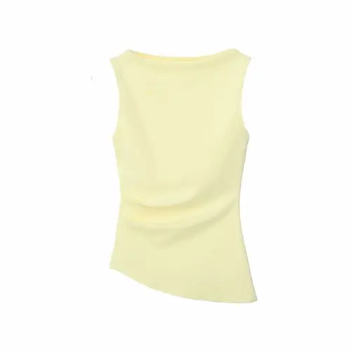 Imagen 2 del producto Estilo europeo y americano 2025, novedad de verano, camiseta ajustada sin mangas con cuello redondo que combina con todo a la moda