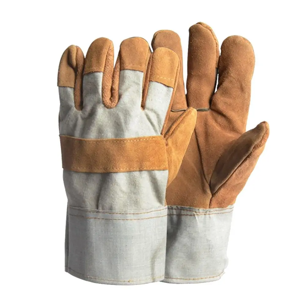 Sarung Tangan Las Kulit Sapi Baru Tebal Tahan Aus Sarung Tangan Kerja Pendek