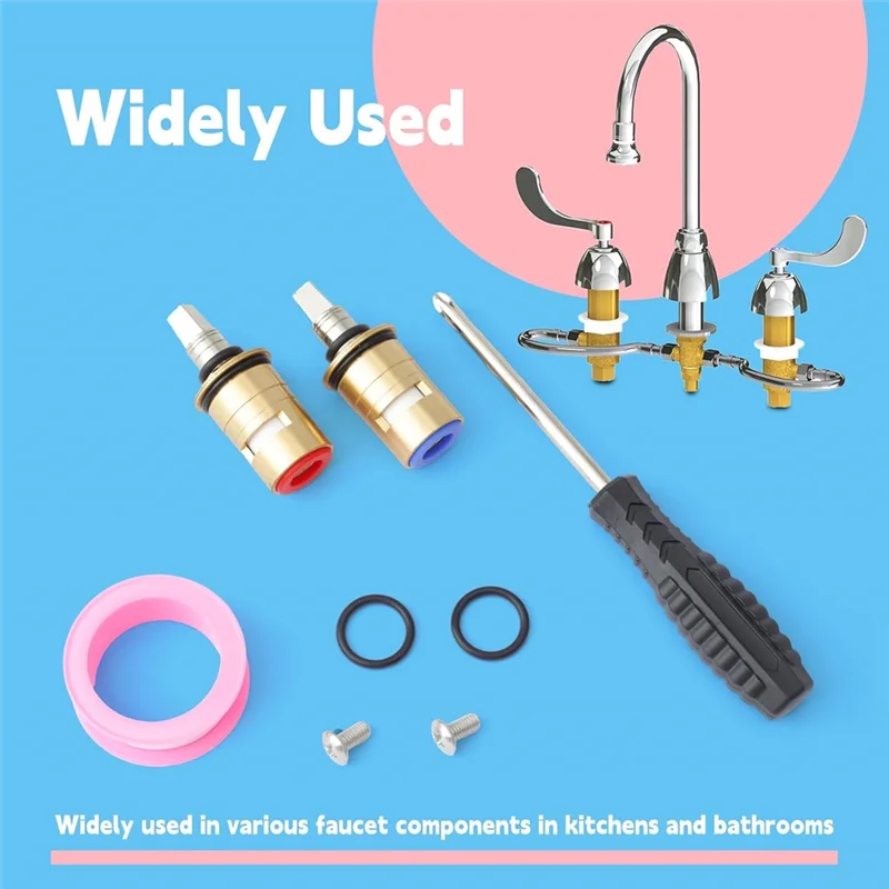 MAKE-真鍮製ショートステム 1-099XKJKABNF& 1-100XKJKABNF 1/4回転冷温水栓交換カートリッジキット