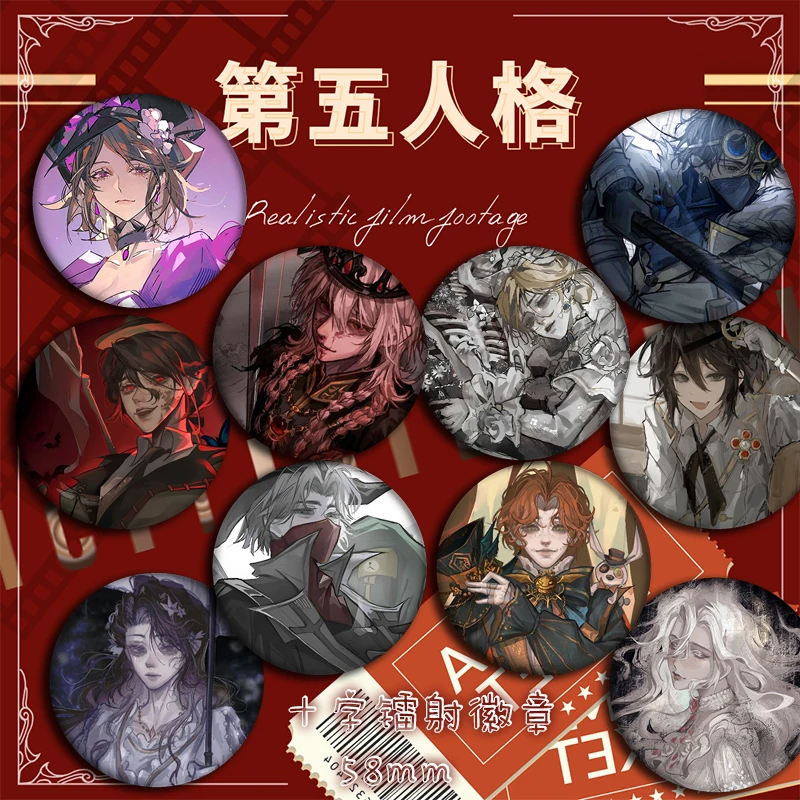 Ganji Gupta Ithaqua Mary Ada Mesmer Mike Morton Kevin Alonso Identity V Anime Student Backpack Button Clothes Badge Pin Brooch