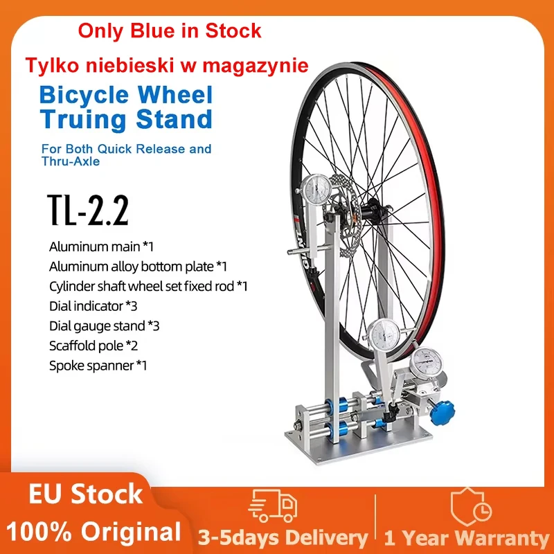 LOKEEVAN support de réglage de roue de vélo outil de réparation d'alignement de roue de vélo avec jauge à cadran pour la réparation de cyclisme à axe traversant à dégagement rapide