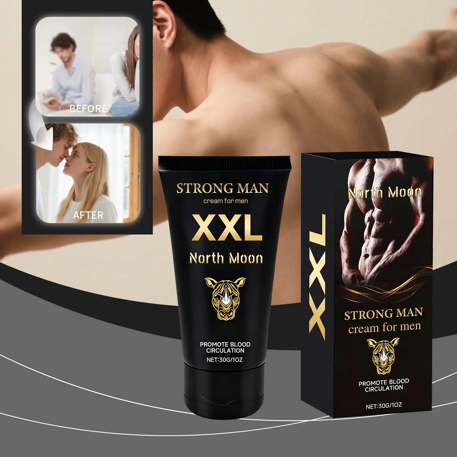 Men's Care Cream Gentle and nourishing for men's local skin, comfortable state, apply care cream