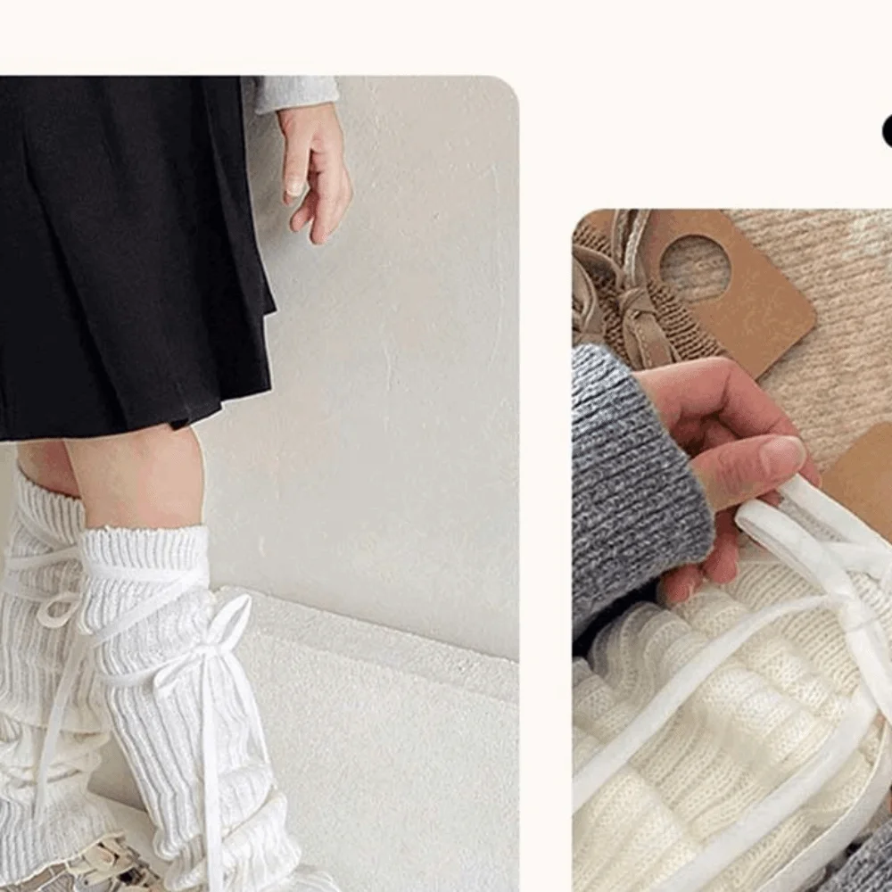 Kawaii Korean Style Children's Leg Warmers JK Harajuku Knitted Leg Cover Foot Cover Long Stockings Strap Leg Socks Baby