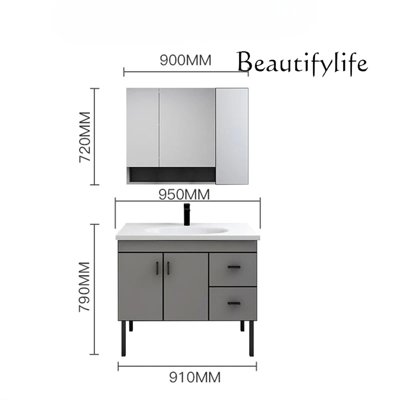 

Modern simple bathroom cabinet, toilet, wash basin combination, wash table integrated ceramic basin