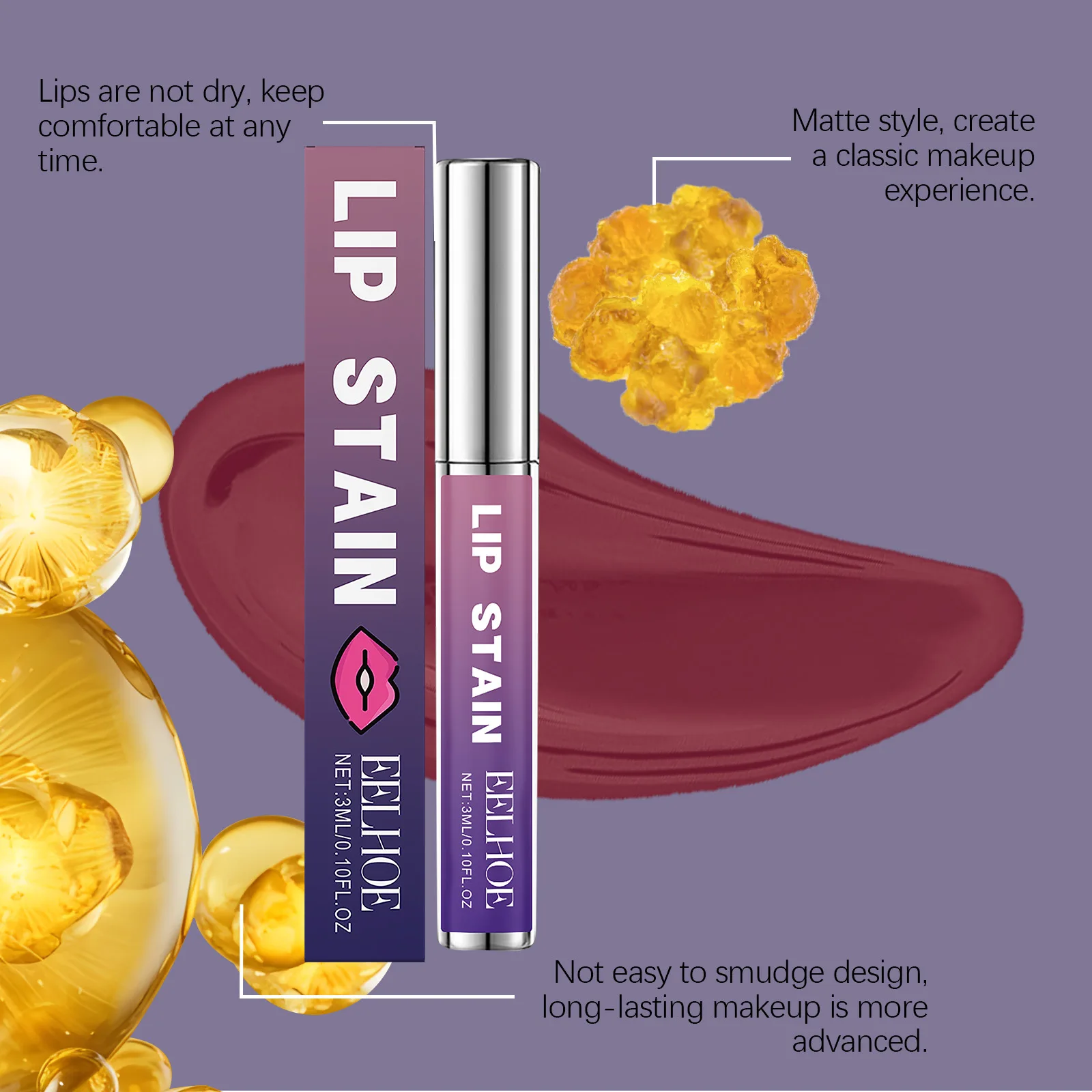 Eelhoe ティアオフ リップ モイスチャライジング グロス シリーズ 持続性のある保湿 シャイン ダーク メイクアップ コスメティック ダーク リップ プランピング グロス