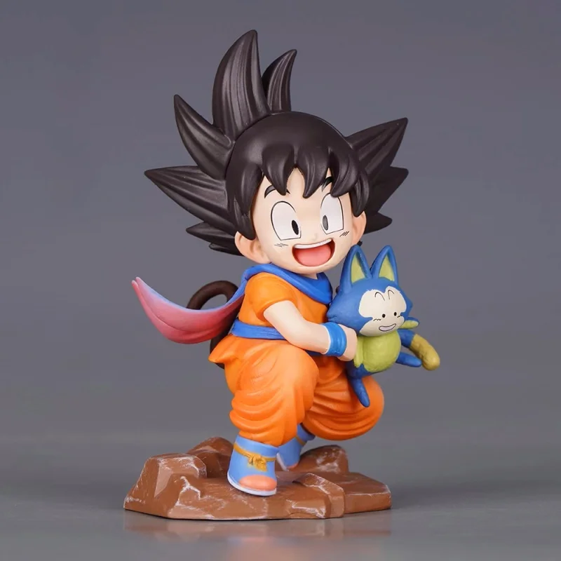 

Dragon Ball Childhood Little Goku Hugs Puer Ya Mu Tea Little Follower Figures Doll Pvc Model Statue Collection Toys Ornamen Gift