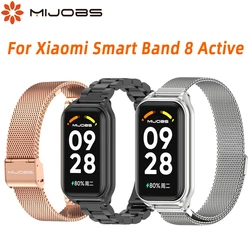 Mi Band 8 9 Active aktywny bransoletka z paskiem dla Xiaomi Smart Band 8 aktywny metalowy Watchband ze stali nierdzewnej Mi Band 8 aktywny