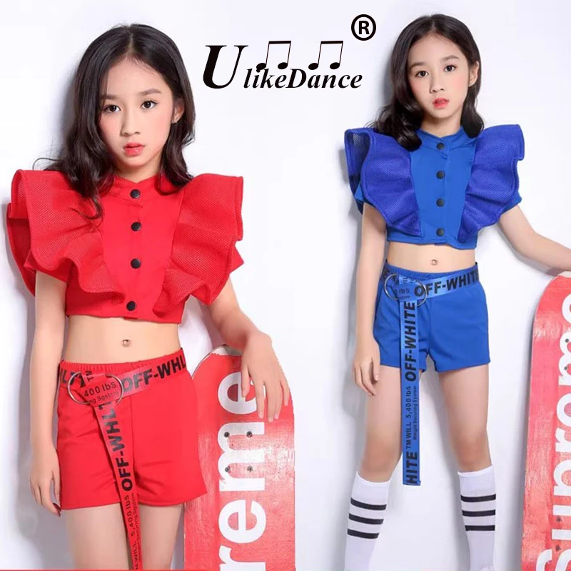 Kpop Girls Clothes Jazz Dance Costume White Performance Suit Hip Hop Modern Dance Outfit Kids Stage Wear Fashion Clothing