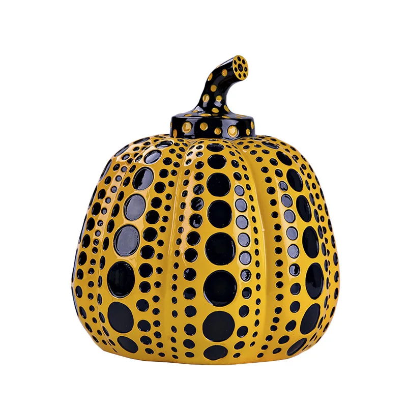 Kusama Yayoi – Statue de citrouille, Art japonais, Sculpture de citrouille à pointe ondulée, artisan