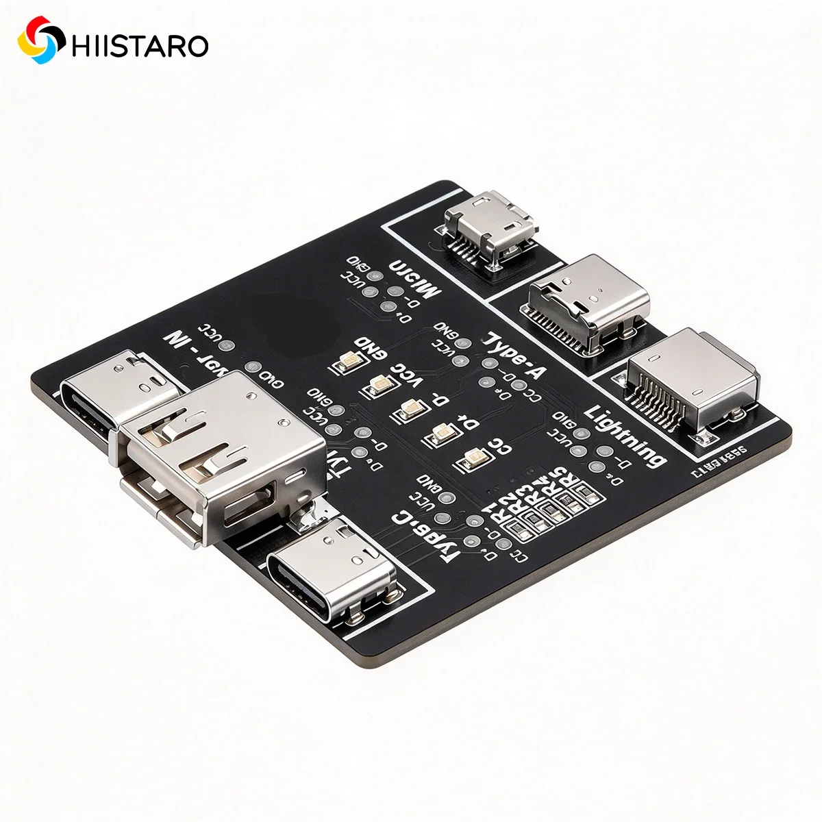 1Pcs USB Cable Test Board, Type-C Lightning Micro USB Data Line Fault Detector Test Module for Cable Repair Testing