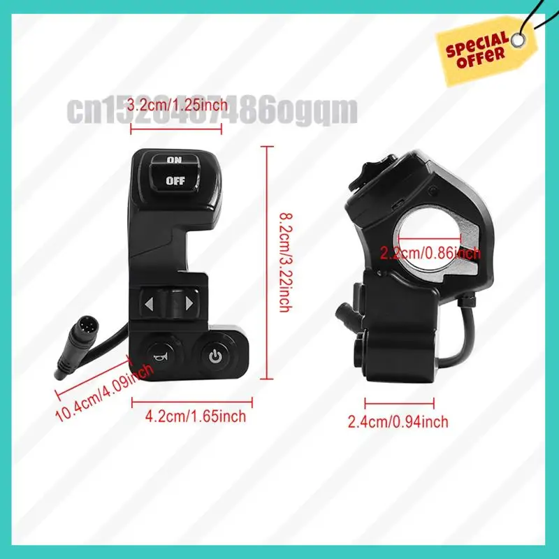 -ABJZ Per Kukirin G2 Pro/G2 Pro DB/G2 Max Scooter elettrico-4 in 1 Interruttore fari con clacson di accensione/spegnimento Luci di direzione sinistra destra