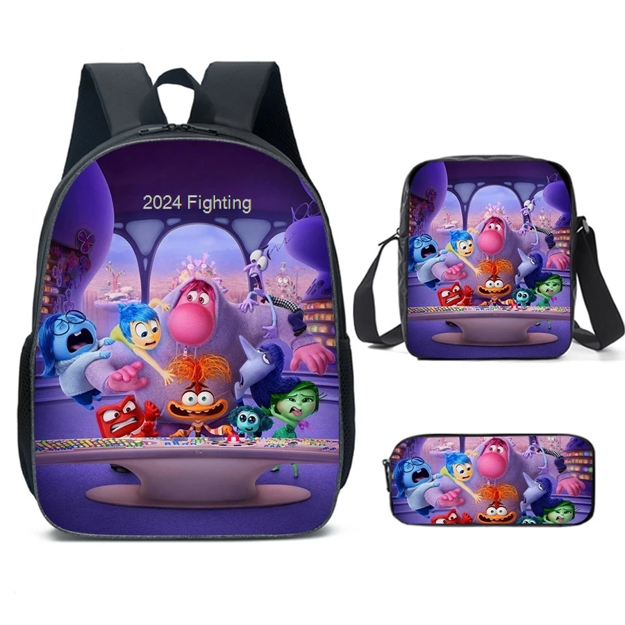 New inside out Backpacks 3pcs Cartoon Primary Boys Girls Lightweight School Bags Kids Travel Mochilas With Shoulder Bags