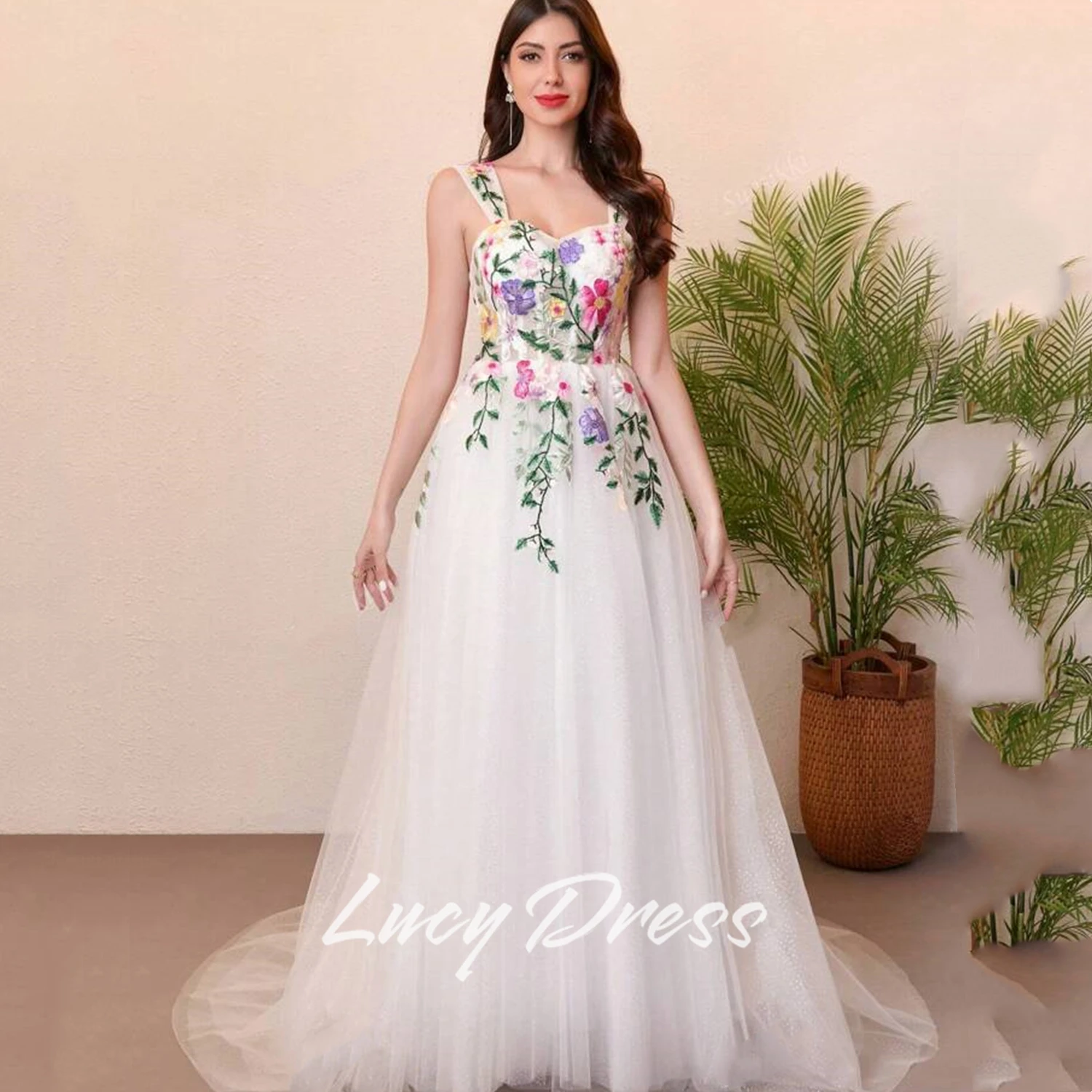 

Lucy Customized Floral Fabric Birthday Dresses Luxury 2025 Wedding Evening Dress Woman Women Formal Dress Wedding Dresses