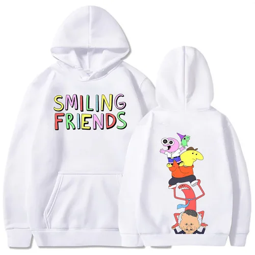 Imagen 2 del producto Sudaderas con capucha con estampado de amigos sonrientes de Anime Alan Mr.Frog Glep Pim Charlie Mr. Boss sudaderas de invierno de manga larga con capucha para hombres