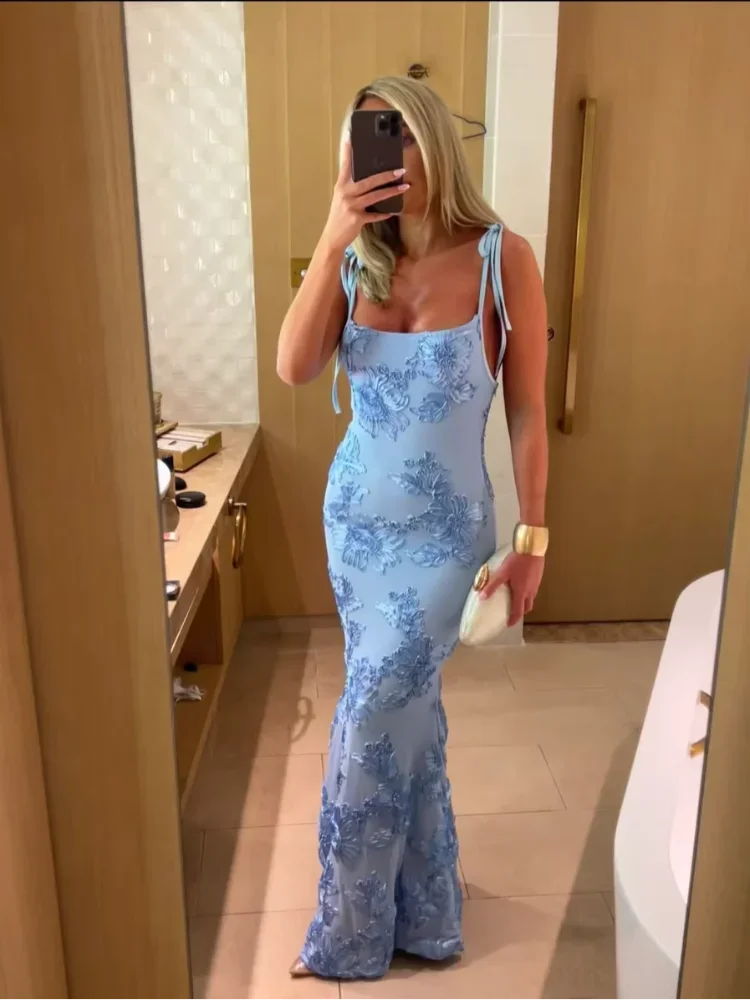 الصلبة الأزهار المطرزة فستان طويل المرأة أنيقة السباغيتي حزام خارج الكتف فساتين سيدة الصيف جديد عطلة الشاطئ العباءات