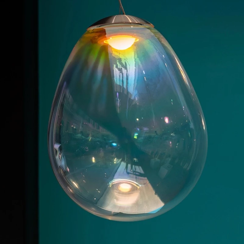 

Modern minimalist restaurant glass bubble chandelier bedroom rainbow designer lighting