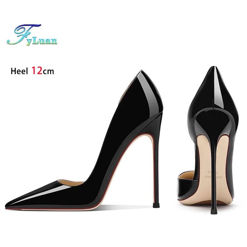 New Luxury Women High Heels Shoes 6-12cm Black Hollow Out Low Cut Shoe Sexy Lady Stiletto Fashionable Elegant Office Single Shoe