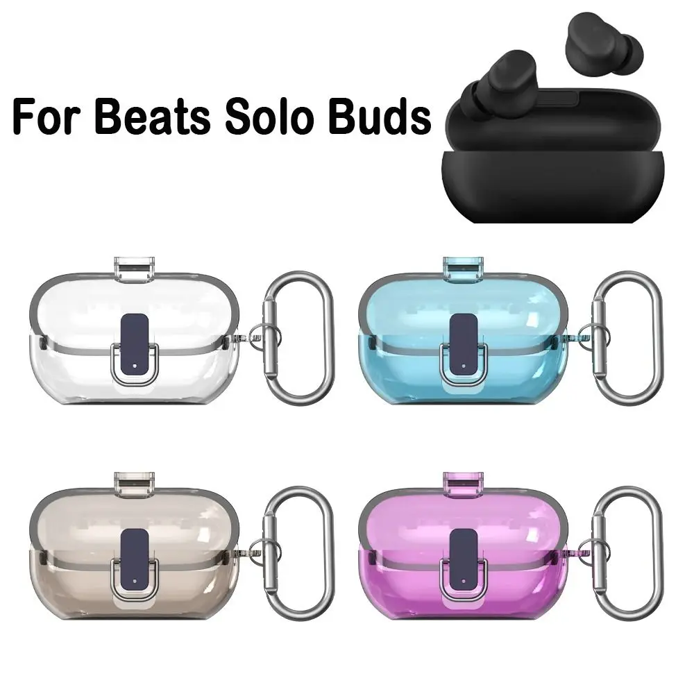 Security Lock Earphone Protector Collision Avoidance Fall Prevention Transparent Earphone Protective Cover for Beats Solo Buds