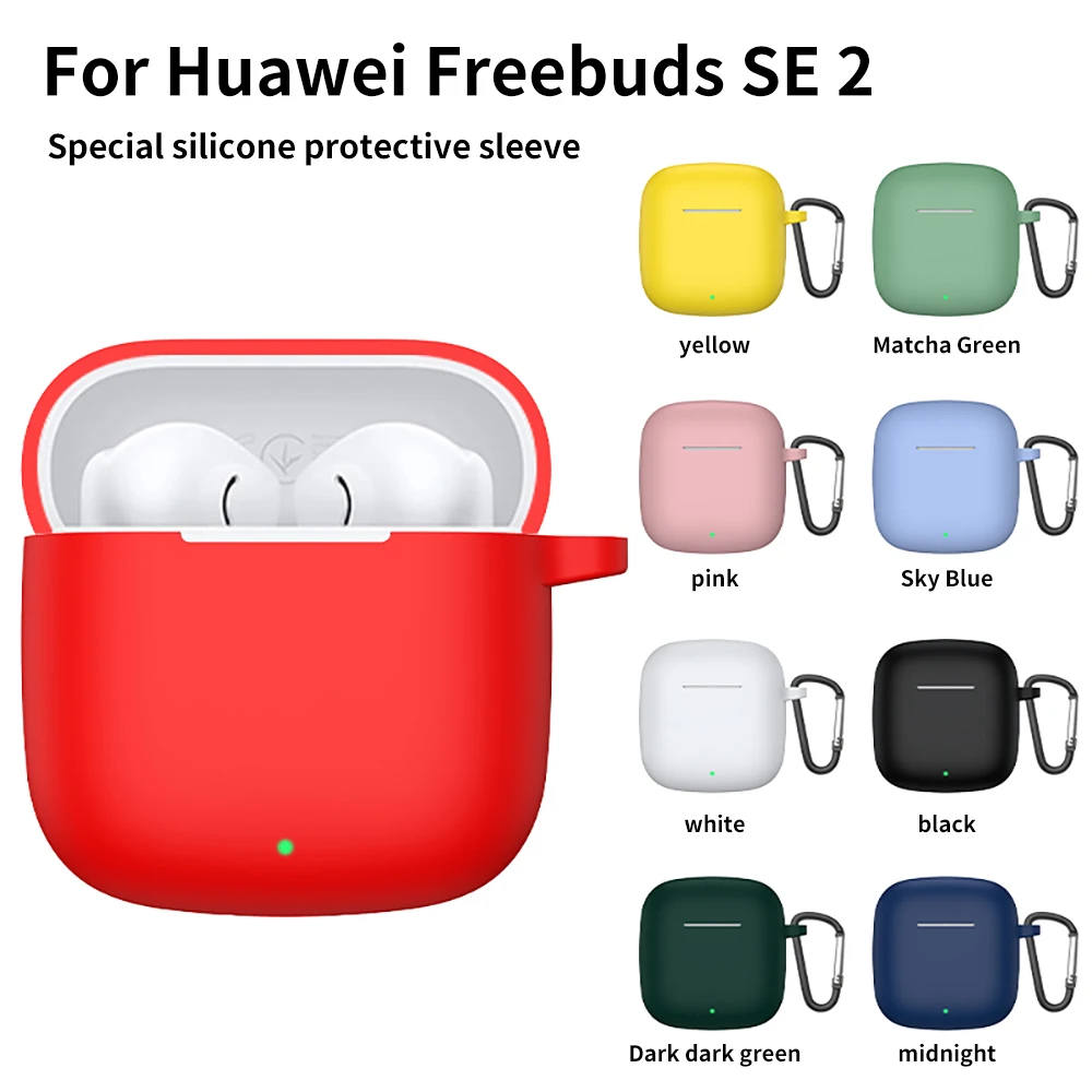 

Cute Earphone Case Cover For Huawei FreeBuds SE2 Silicone Wireless Earbuds Charging Box Protective Shell With Keyring