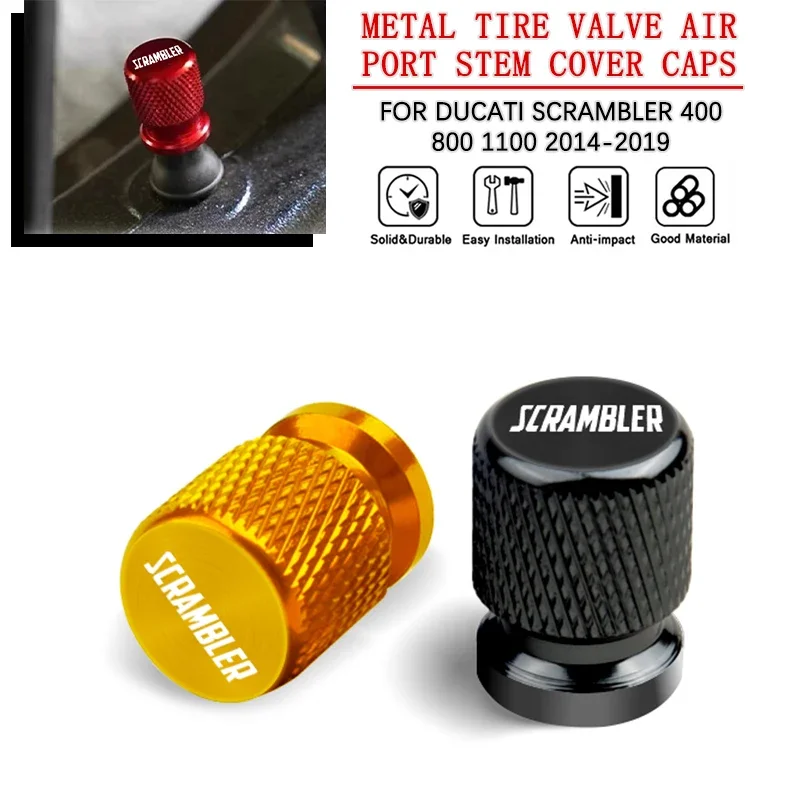 

2 Pcs Motorcycle Accessories For Ducati Scrambler 400 800 1100 2014-2019 Aluminum Alloy Tire Valve Air Port Stem Cover Caps