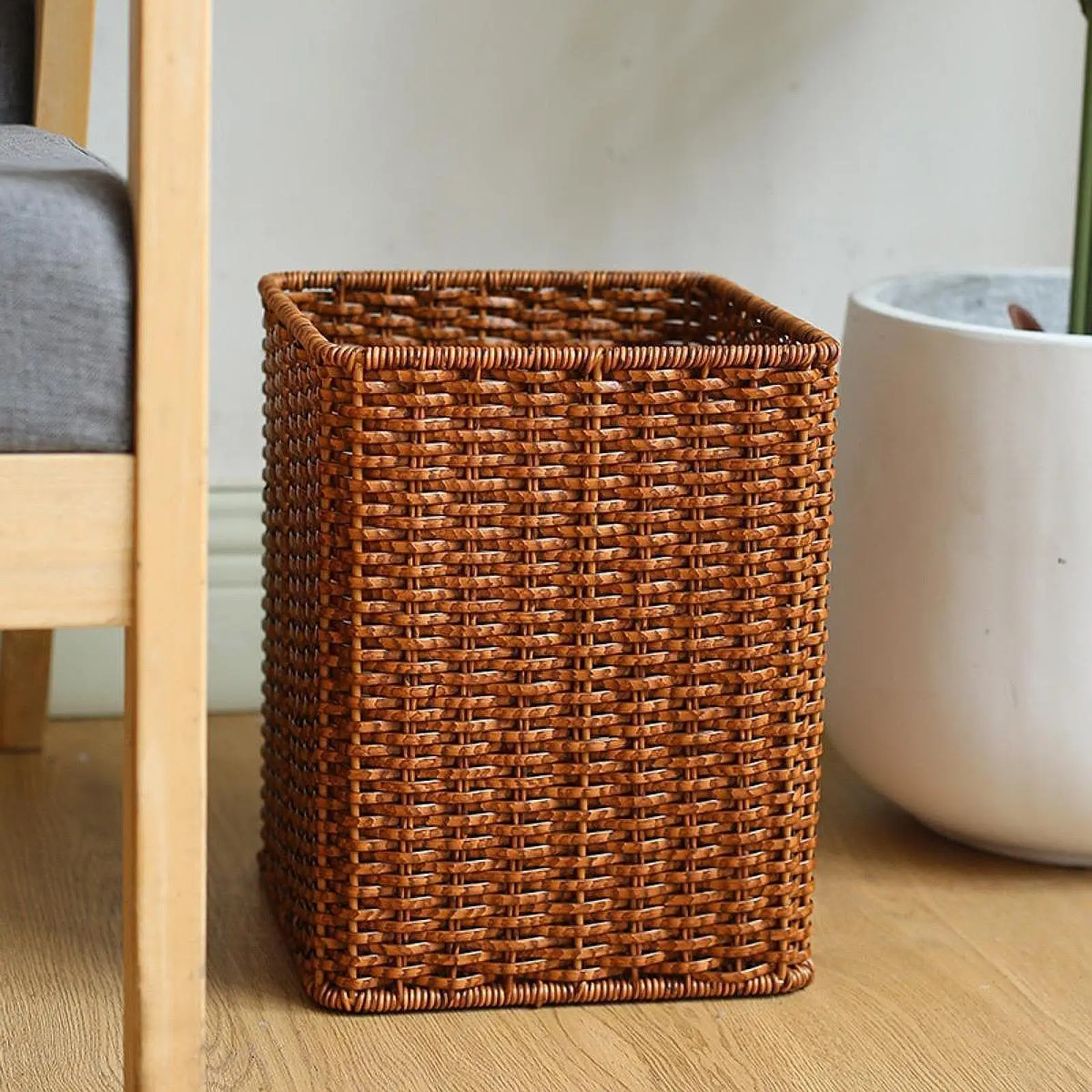 

Trash Can Sturdy Bucket Open Top Garbage Can for Home Bathroom Living Room