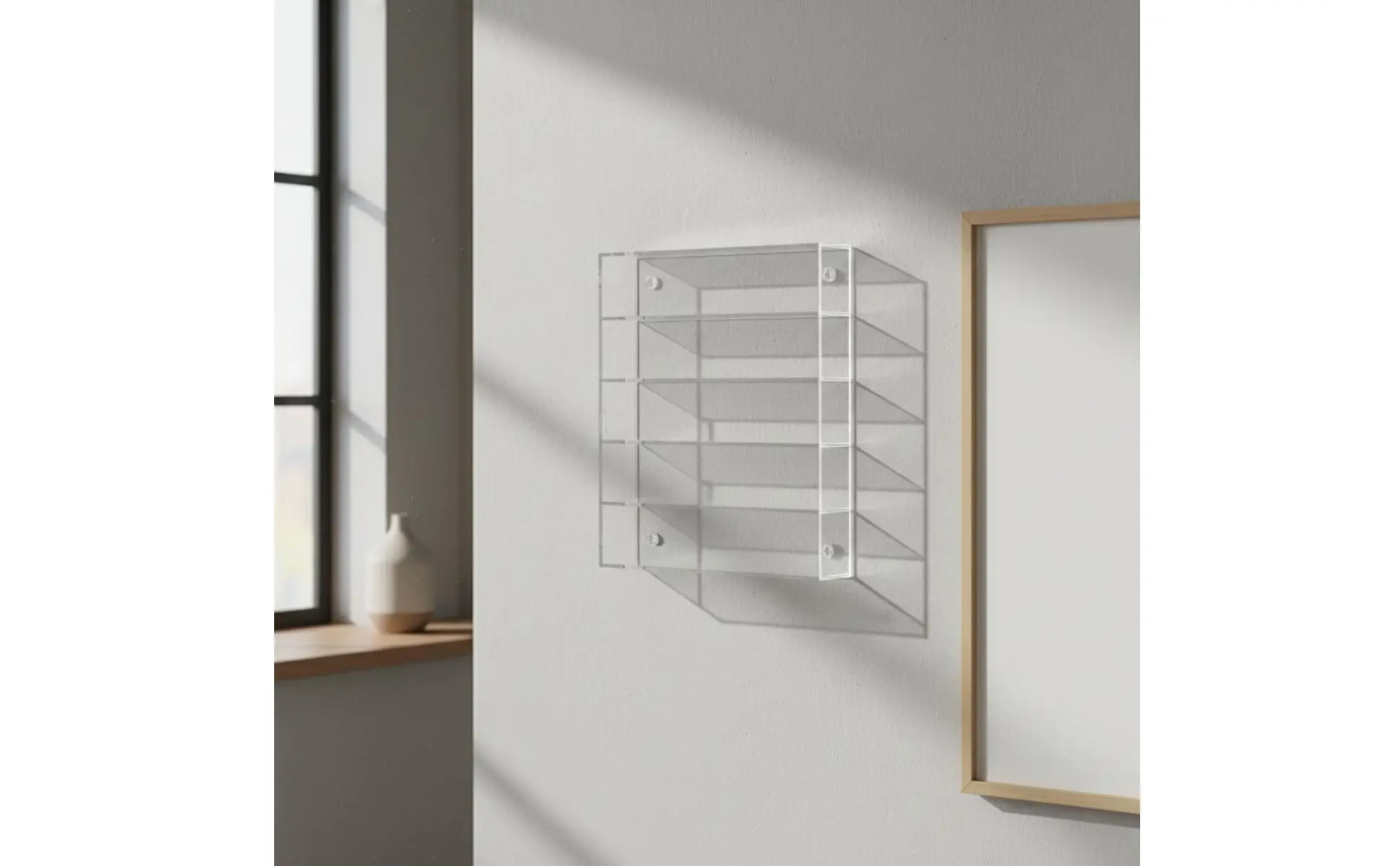 Acrylic Commemorative Coin Display Case Dustproof Wall Mount Coin Display Cabinet Holds 45 Coins for Collectors