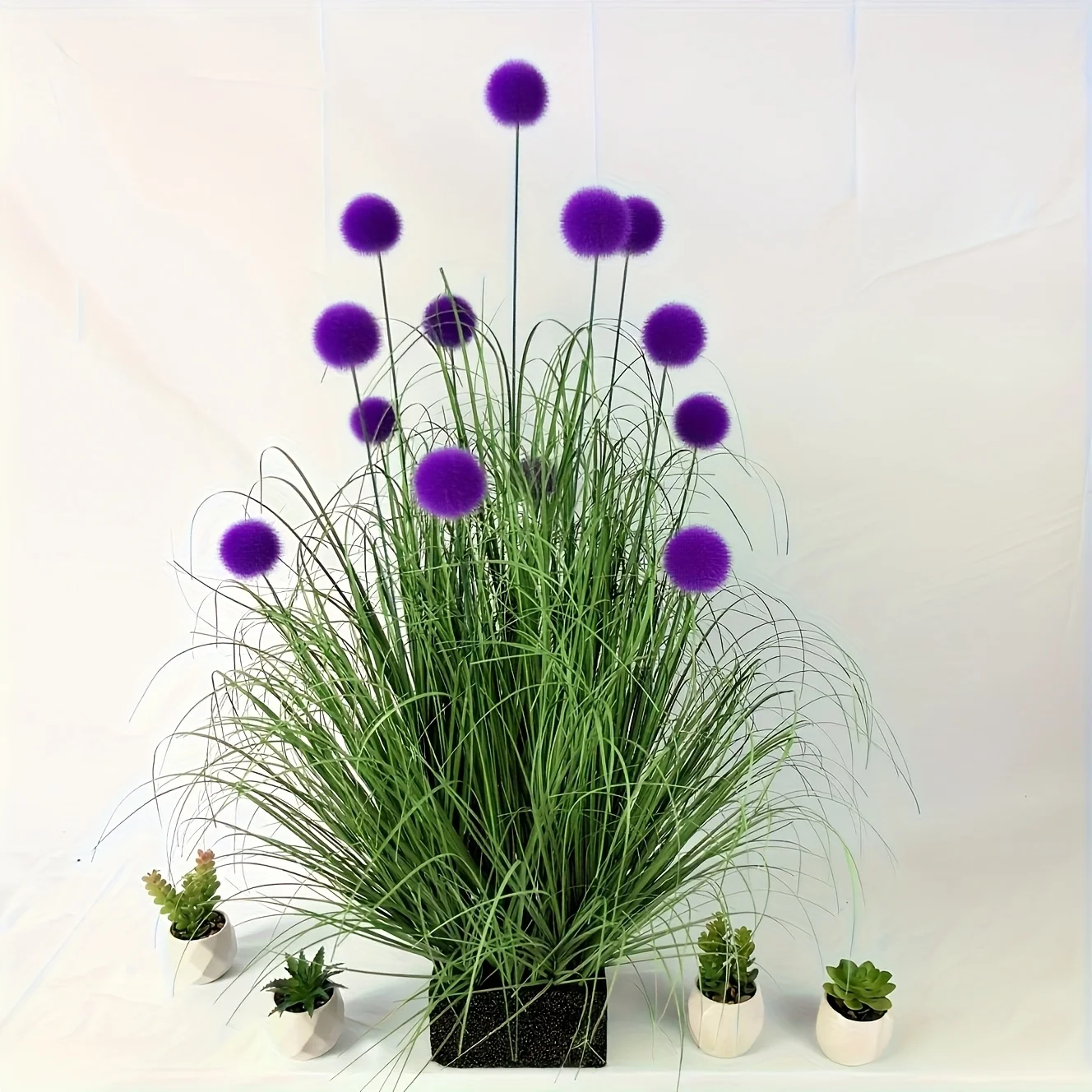 5 Stück künstliche Pflanzen mit violetten Knollen, geeignet für Heimdekoration, Festival- und Partydekoration, Hof- und Gartendekoration – Detail 3