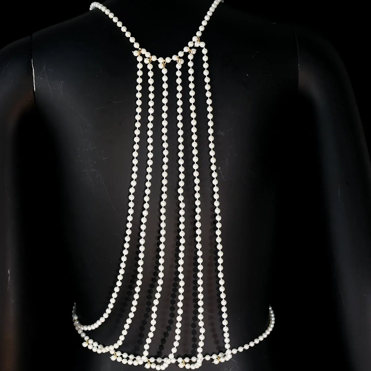 سلسلة ظهر لؤلؤ تقليد للنساء ، سلسلة جسم فاخرة ، إكسسوارات عرض المهرجان ، أزياء مثيرة #4