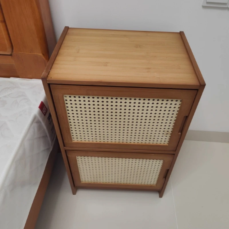

Multi-Functional Bedside Cabinet, Minimalist Modern High-Style Storage Shelf, Home Bedroom Side Table with Multiple Layers
