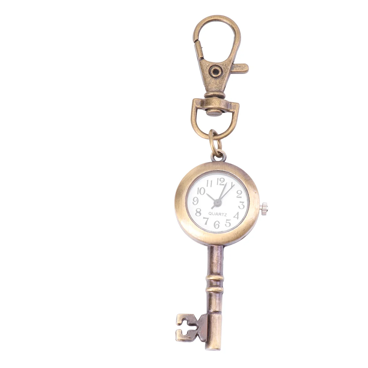 Jam Tangan Gantungan Kunci Retro Jam Saku Portabel Kreatif Detail Indah Mudah Dibaca Dekorasi Pakaian Hadiah untuk Wanita Pria