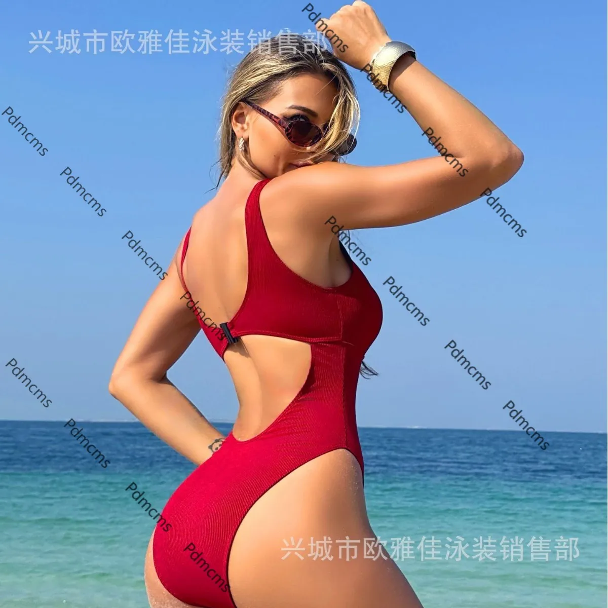 

2025 новый цельный купальник-бикини в европейском и американском стиле с топом и полосками, купальник-бикини