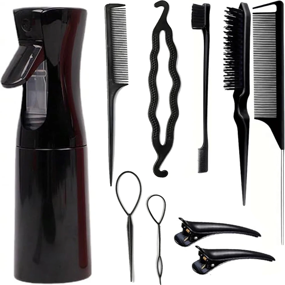 

10pcs comb Brush Set Getting Shine and Makes Hair Smooth, Curly Hair Brush for Adult & Kids Wet or Dry Hair
