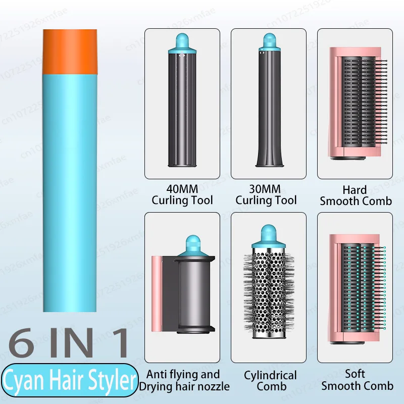 6-in-1 Professioneller Heißluft-Styler mit Negativionen-Technologie, Multifunktionales Haarstyling-Set für Automatisches Locken, Bestes Geschenk für Frauen