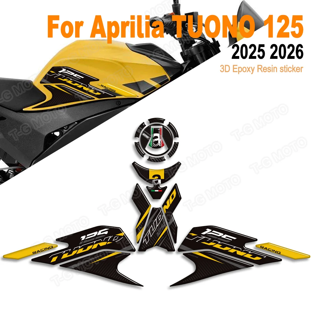 

For Aprilia TUONO 125 TUONO125 3D Epoxy Resin Motorcycle Tank Pad Protection Sticker New Decorative Decal kit 2025 2026