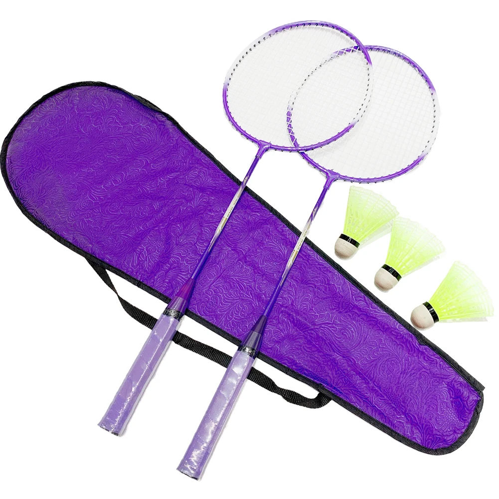 Profession elle Badminton schläger Feder bälle und Trage tasche Set Doppel Badminton schläger Set Indoor Outdoor Speed Sport