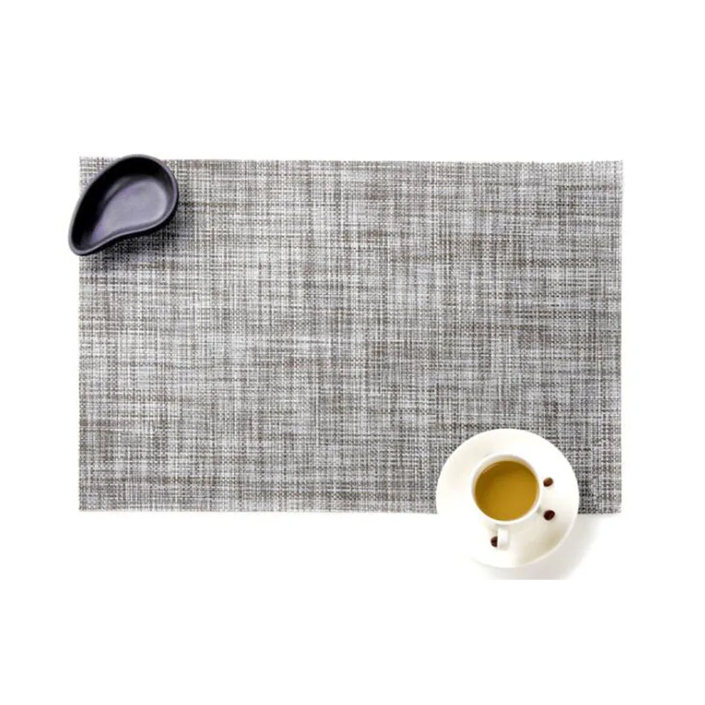 

PVC Woven Placemat Griege Color Thickened Table Mat Heat Resistant for Home Dining Decorative Table Protection