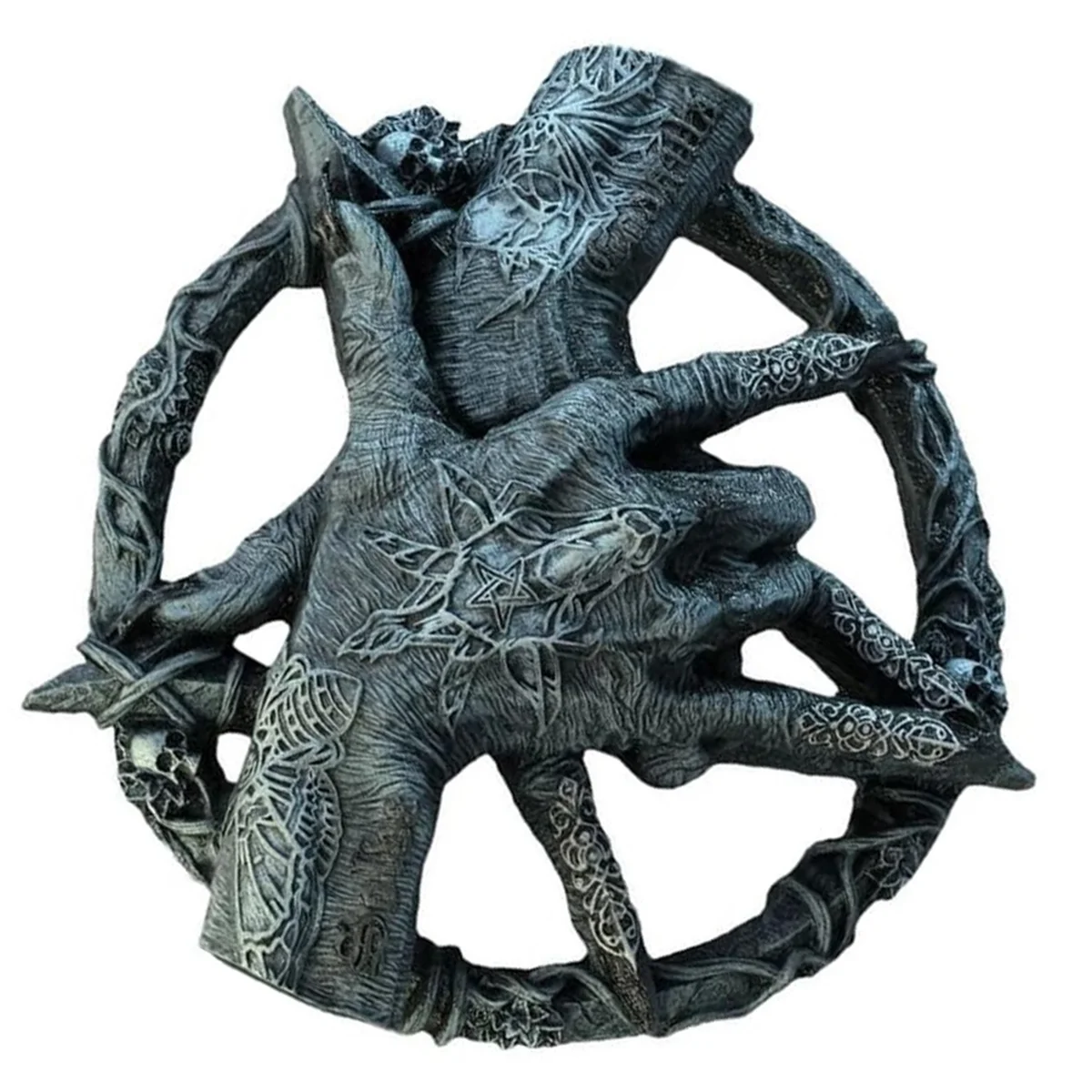 N98R Baphomet Pentagram Claw Statue Ornament Baphomet Hand Free Standing Plaque Devil Hand Sculpture