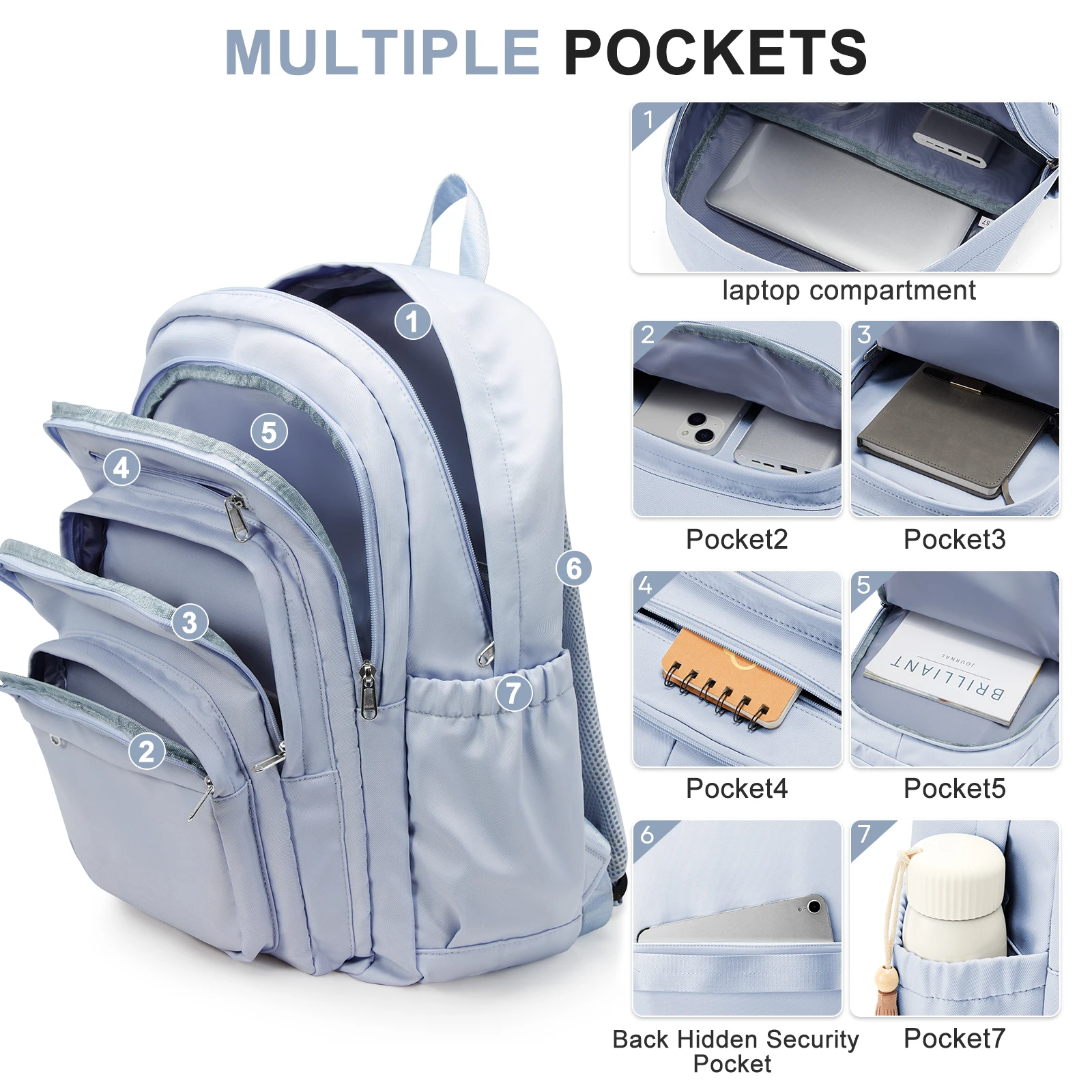 Women School Backpack For Girls Boys Waterproof Teenage Casual Bookbags Lightweight Travel Shoulder Bag Laptop College Backpack
