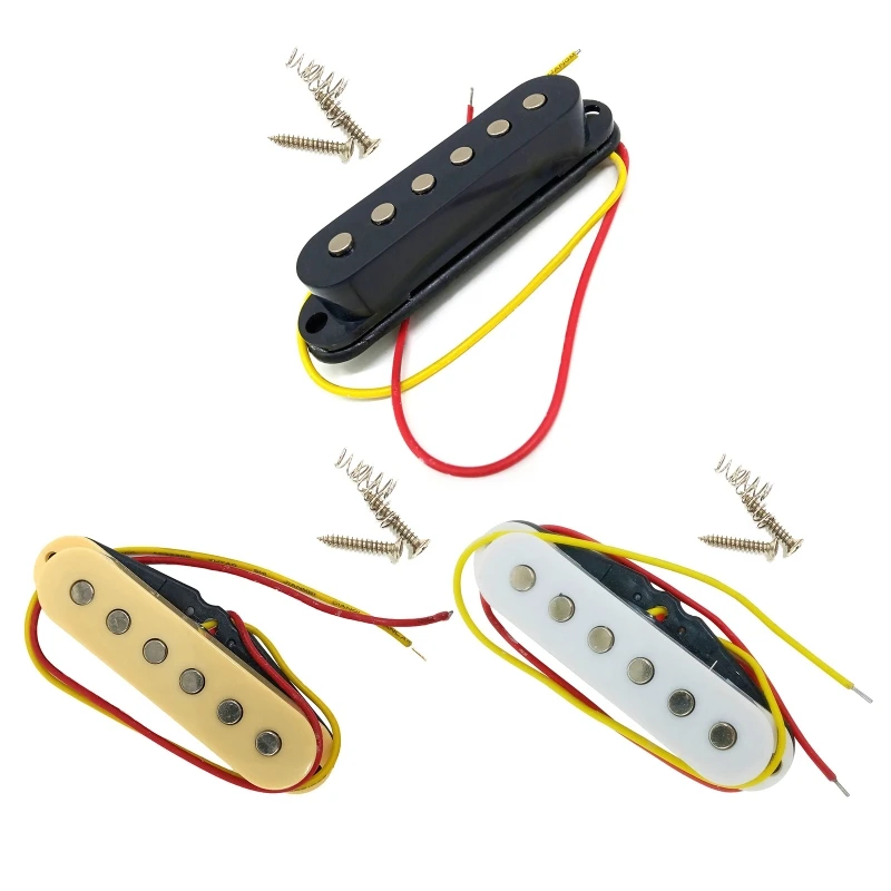 Strat Style Electric Guitar Pickup Kit, Single Coil Pickup Loaded Highout Pickup Replacement Fit for 6 String Guitar