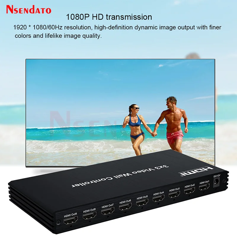 Controlador de pared de vídeo HDMI TV 3x3 2x2 2x3 3x2 2x4 4x2 5x1 6x1 9 pantalla de vídeo HDMI TV procesador de costura de pared de vídeo empalmador